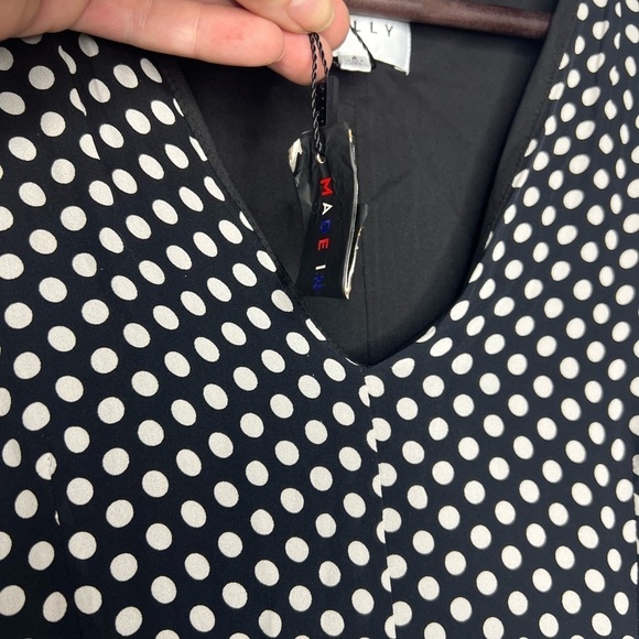 Tie-neck Polka-dot Silk Crepe De Chine Dress - Picture 5 of 8